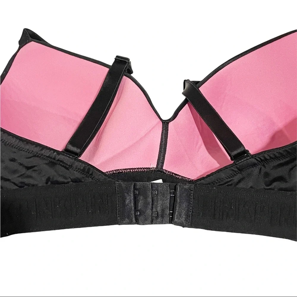 Victorias Secret Pink Black Banded‎ Wear Everywhere Wireless Lightly Lined Bra